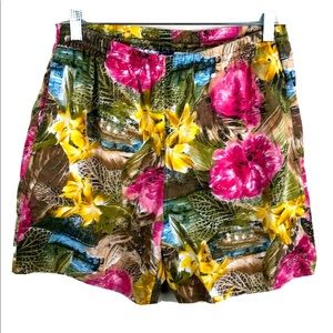 Gant Swimwear Vintage Bathing Suit Floral Tropical Swim Trunks Lined - Large